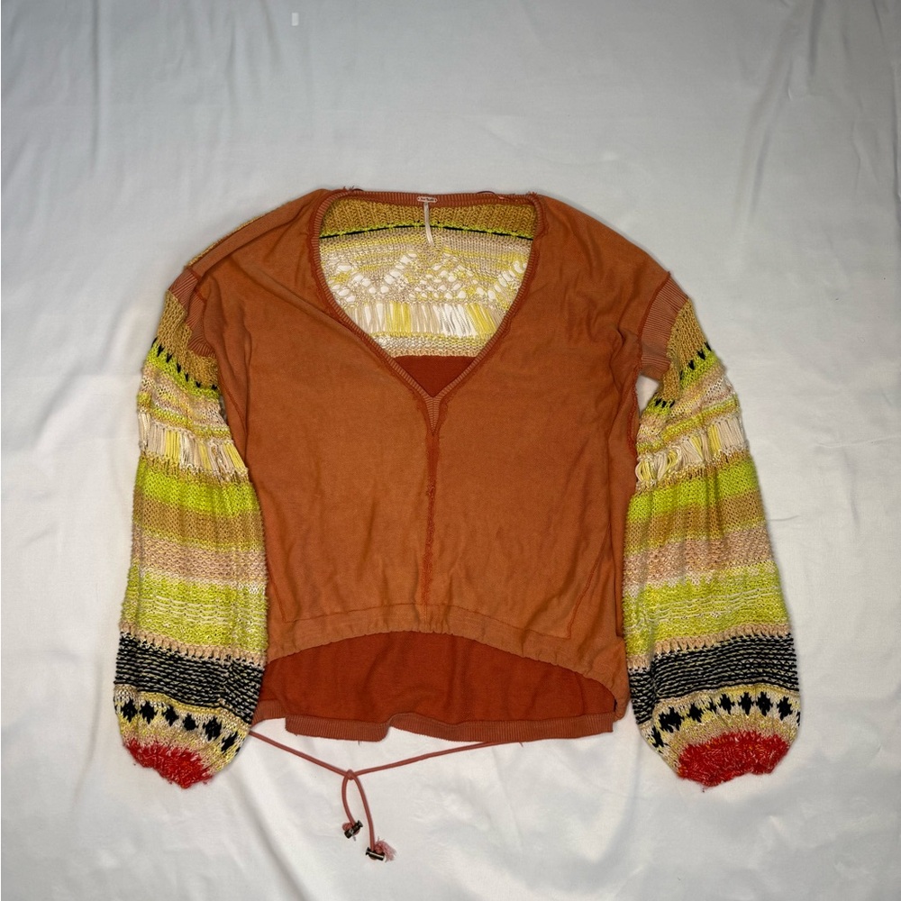 Free People colorful knit sweater